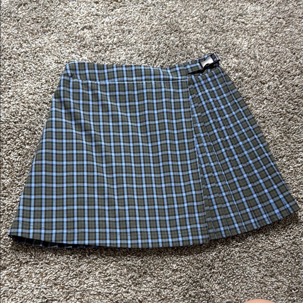 Wild Fable Blue Pleated A-Line Mini Skirt